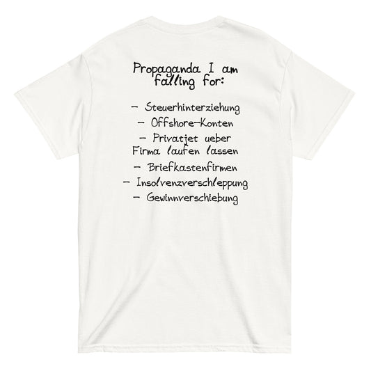 Propaganda I am falling for T-shirt (BACKPRINT)